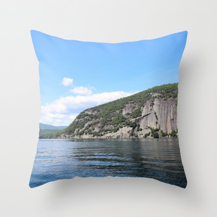 Summer's End: Roger's Rock on Lake George Throw Pillow
