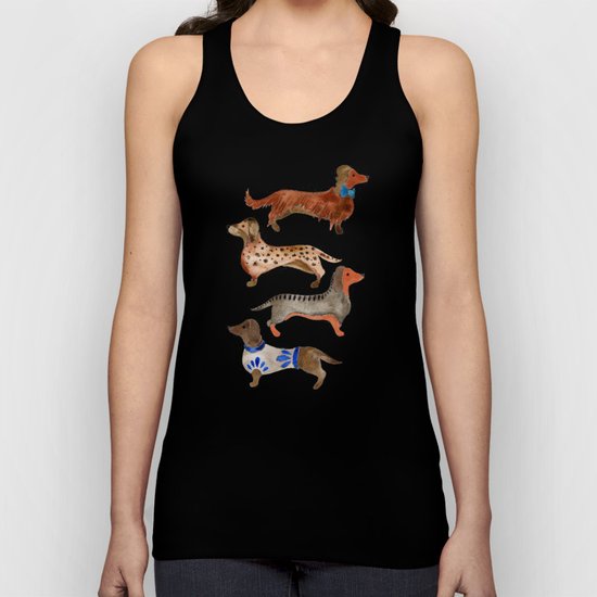 Dachshunds on Blue Unisex Tank Top