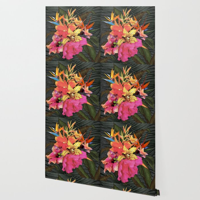 Hawaiian Luau Centerpiece Of Tropical Flowers Wallpaper By