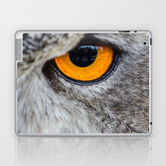 Night Owl Eye Close Up Photography Animals Nature Laptop Ipad Skin By Photoshop