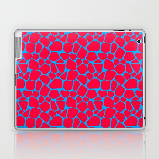 Neon Red Blue Giraffe Pattern Laptop & iPad Skin
