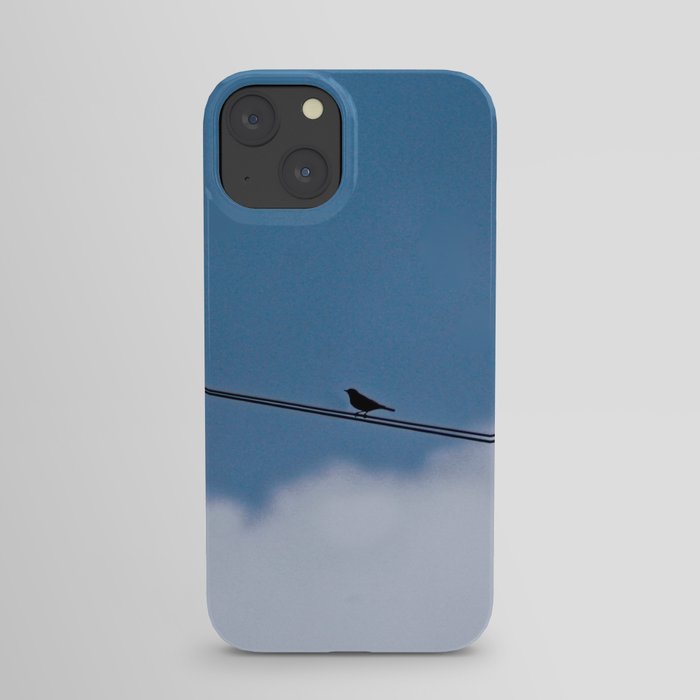 Cloud Sparrow Perched Bird Power Lines iPhone Case