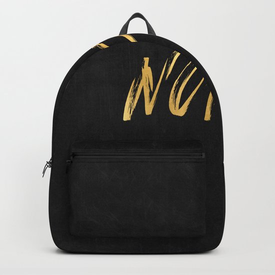 NOPE Copper Gold on Black Backpack