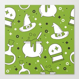 Scary Witch Halloween Background Canvas Print