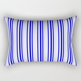 [ Thumbnail: Lavender & Blue Colored Pattern of Stripes Rectangular Pillow ]