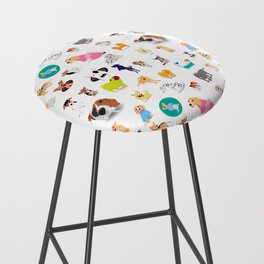 Pattern of dogs, adorable and friendly animal. Bar Stool