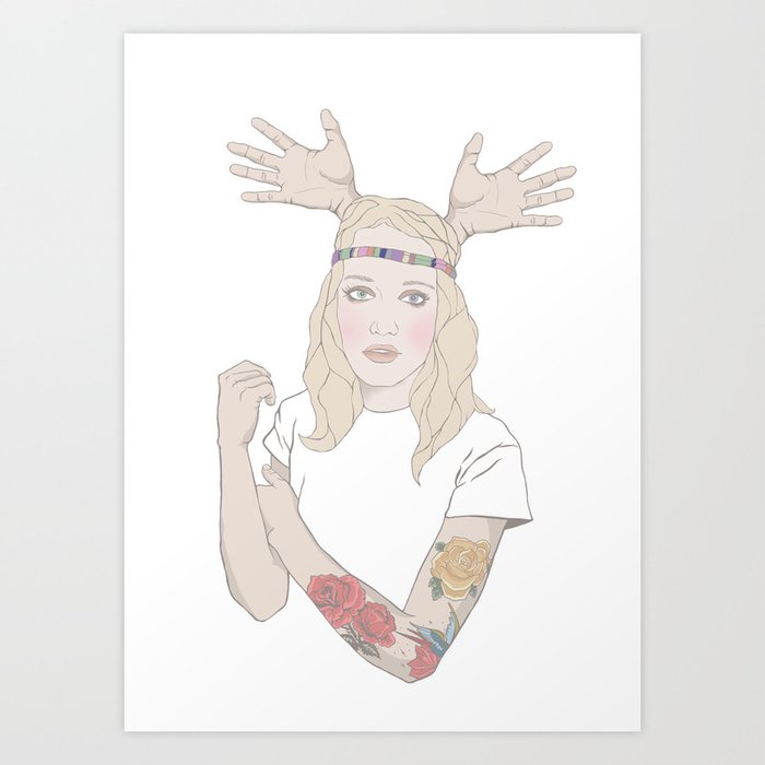 Antlers Hands Art Print