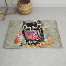 Colorful Wise Owl Rug