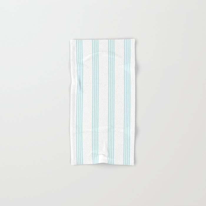 Striped I - Turquoise stripes on white - Beautiful summer pattern Hand & Bath Towel