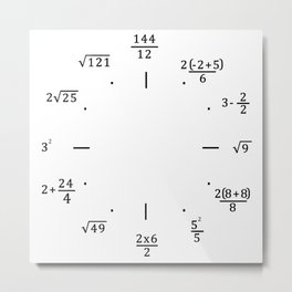 Math Clock - Clock Only Metal Print