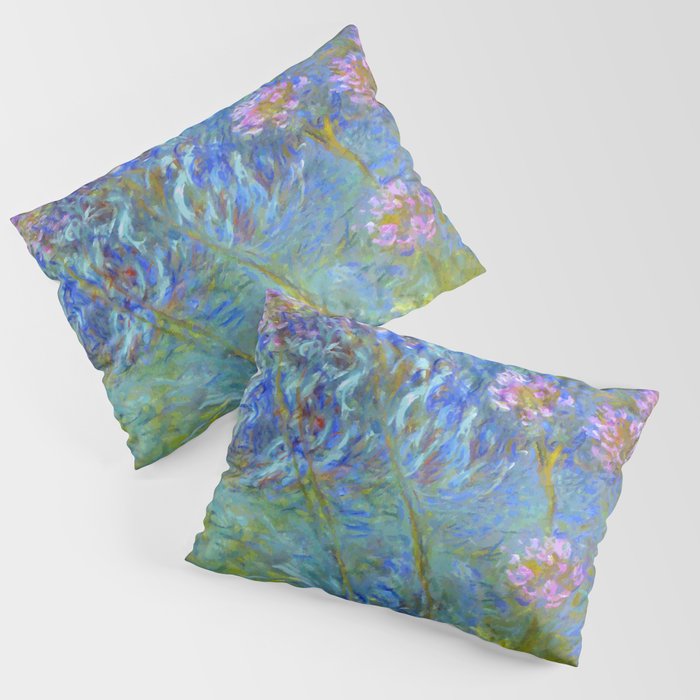 Agapanthus Claude Monet Floral Art Pillow Sham