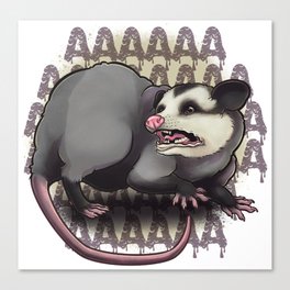 Screaming Opossum Possum Canvas Print