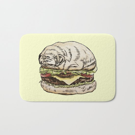 Pug Burger Bath Mat