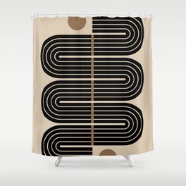 Dusk - Mid Century Modern Abstract Ar Shower Curtain