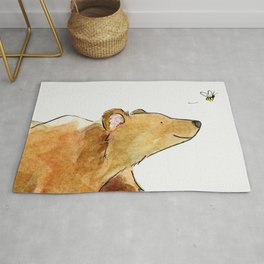 Bear & Bee Watercolor Area & Throw Rug