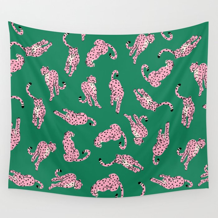 Pink Leopard Wall Tapestry