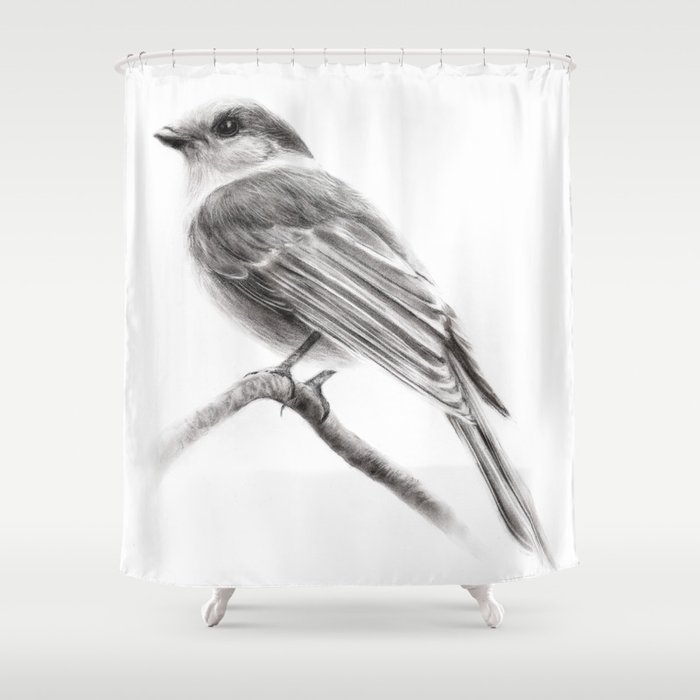Grey Jay Shower Curtain