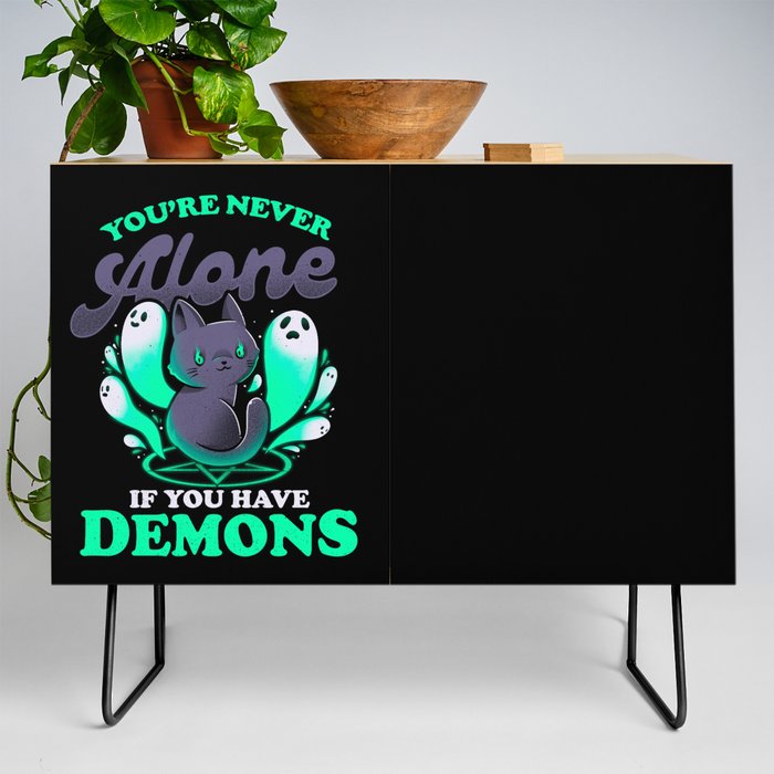 Me And My Demons - Cute Evil Cat Gift Credenza