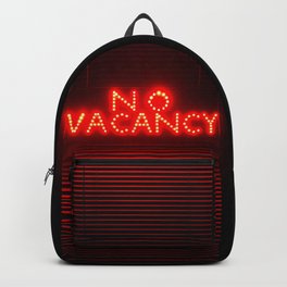 No Vacancy sign in red Backpack | Digital, Pop Art, Abstract, Photo 