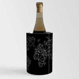 Geometric world map - White and black Wine Chiller