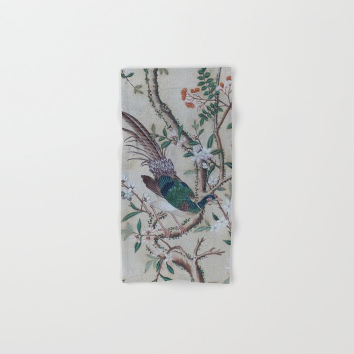 Antique Chinoiserie with Bird Hand & Bath Towel