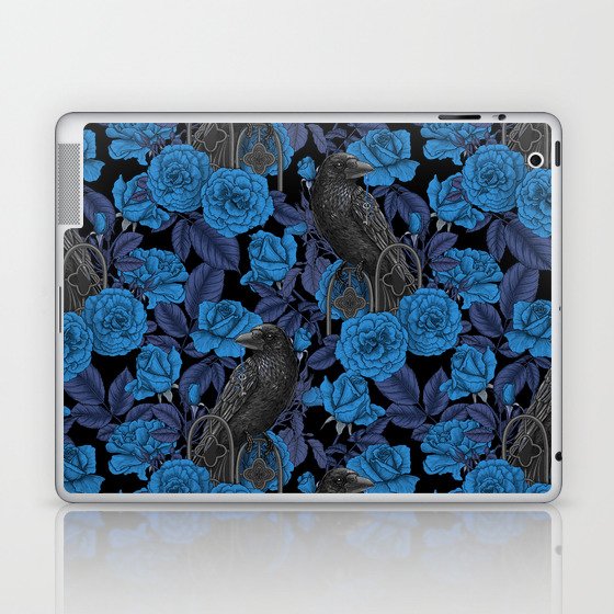 Ravens and blue roses Laptop & iPad Skin