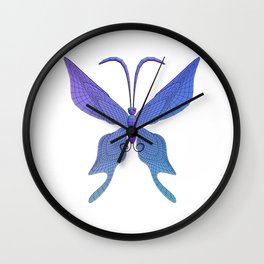 Wireframe Butterfly Wall Clock