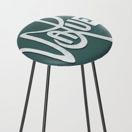 Value Lettering on Teal Counter Stool