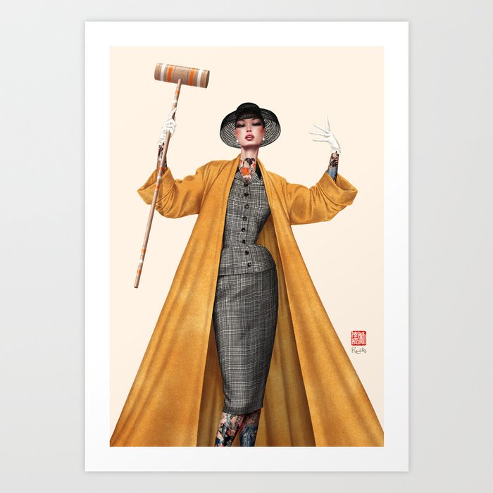 Croquet and Ink Eight Art Print