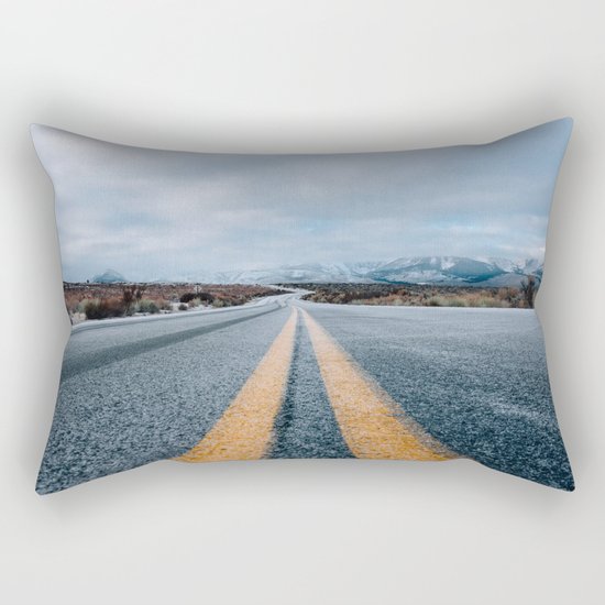 Yellow road mountain Rectangular Pillow