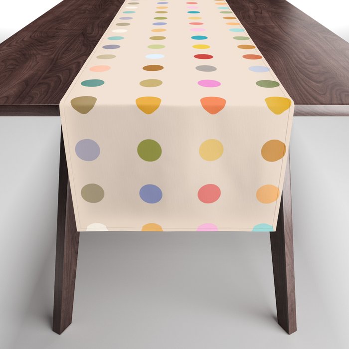Abstraction_DOTS_COLOURFUL_JOY_HAPPY_LOVE_POP_ART_0329M Table Runner