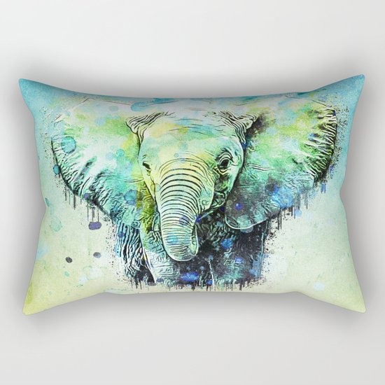 watercolor elephant Rectangular Pillow