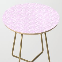 Pastel Pink Stripes Shells Side Table