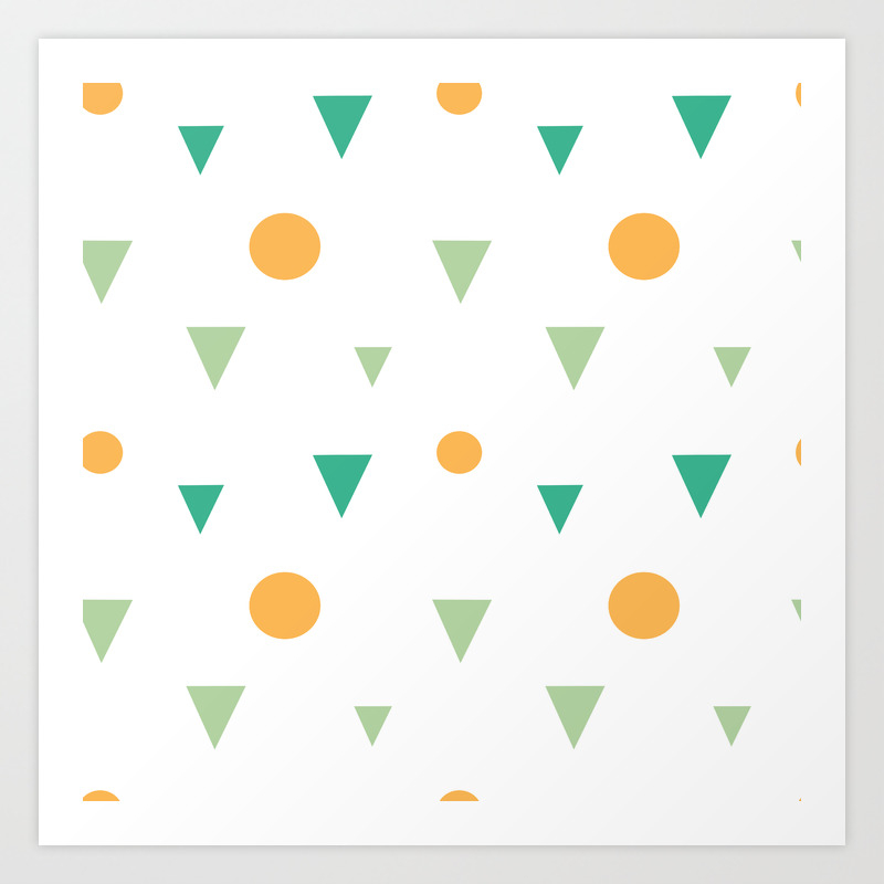Abstract Colorful Geometric Shapes Triangles And Circles Pattern Art Print By Alicevacca Society6