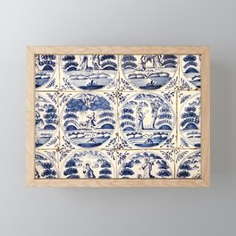 Dutch Delft Blue Tiles Framed Mini Art Print