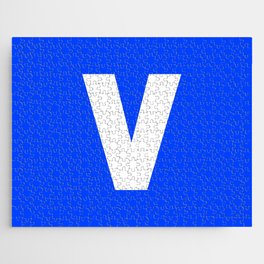letter V (White & Blue) Jigsaw Puzzle