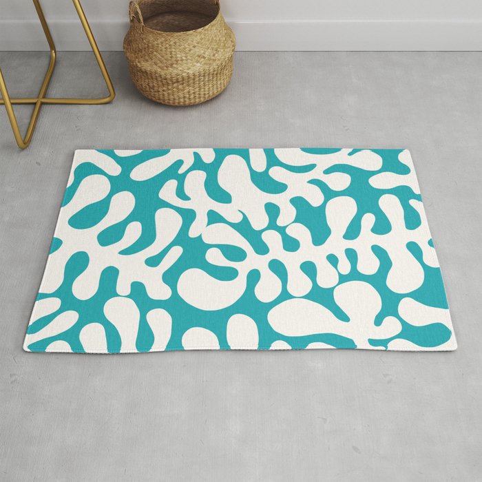 White Matisse cut outs seaweed pattern 16 Rug