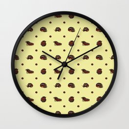 Roly Poly Party! Clown/Montenegro on Yellow Wall Clock