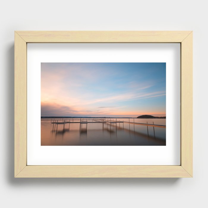 Saratoga Lake Sunset Recessed Framed Print