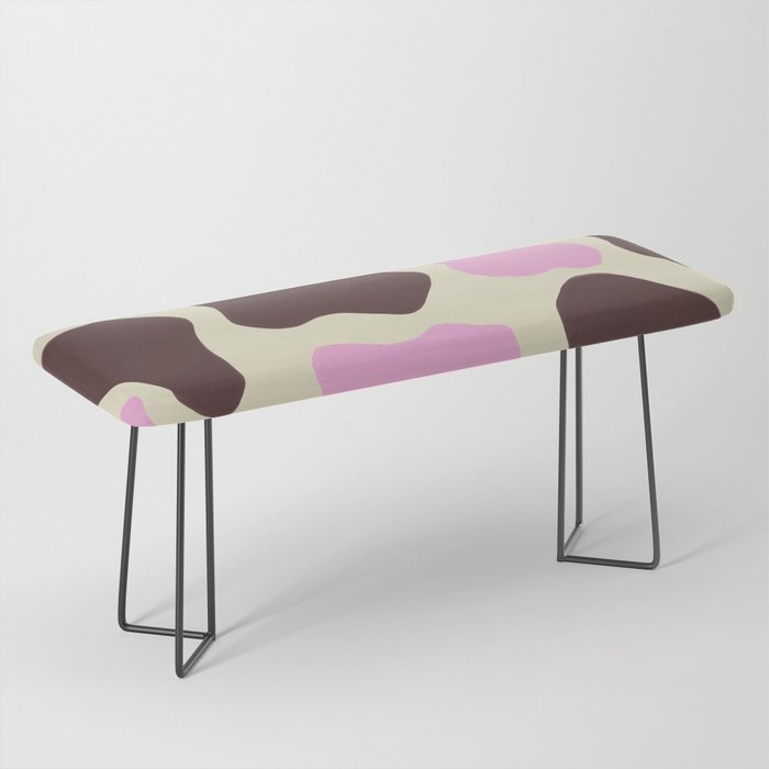 Colorful, Howdy 70s Cow Spots Bench