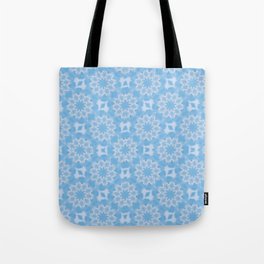 Blue & White Seamless Kaleidoscope Tote Bag