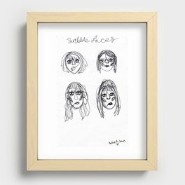 Scribble Faces Recessed Framed Print