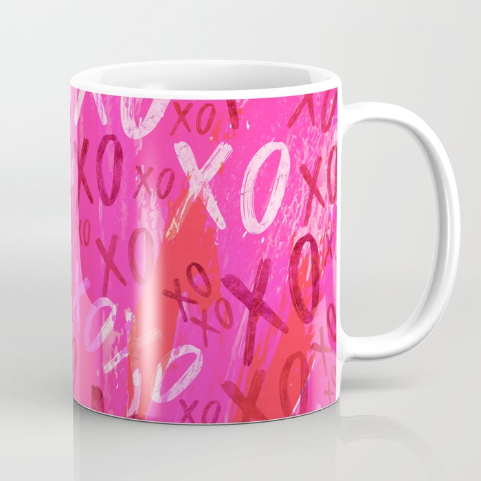 Preppy Room Decor - XOXO Watercolor Collage on Pink Coffee Mug