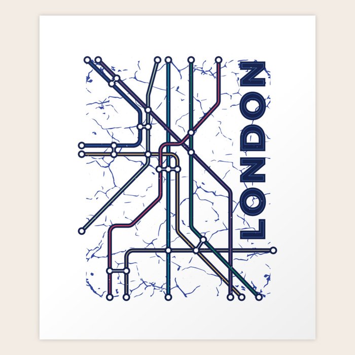 London Underground Map Subway Train Map Art Print By Zippythread