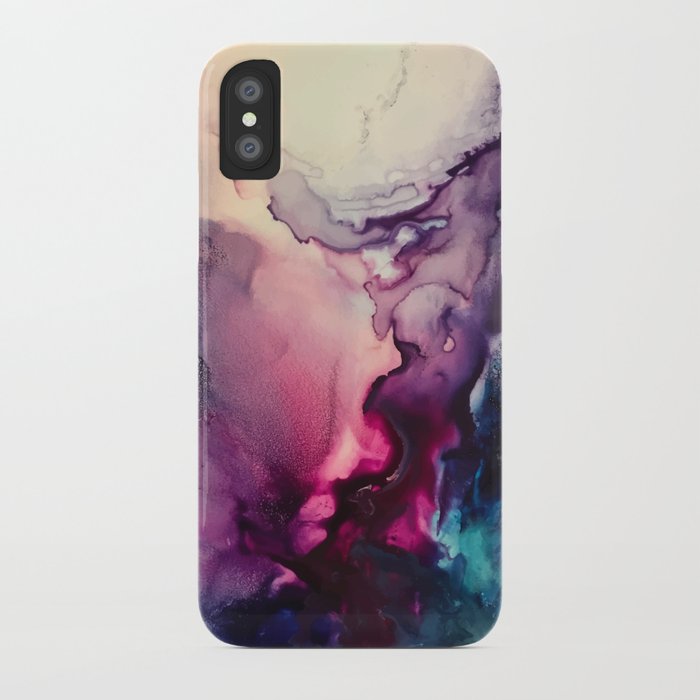 mission fusion - mixed media painting iphone case