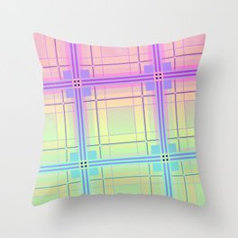 Large Colorful Rainbow Tartan Plaid Pop Throw Pillow