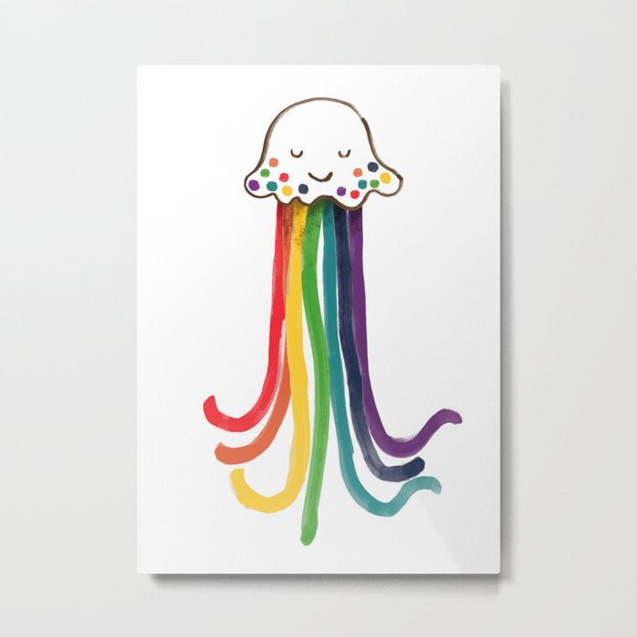 Rainbow Jellyfish Metal Print