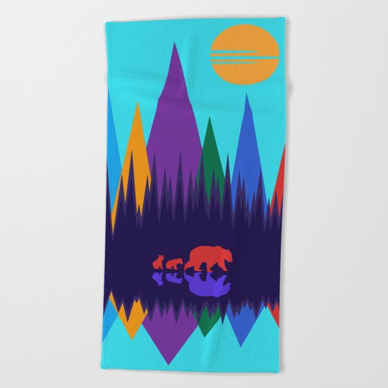 Bear & Cubs #3 Beach Towel