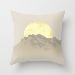 Big Moon: a minimal silver landscape Throw Pillow