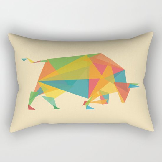 Fractal Geometric Bull Rectangular Pillow